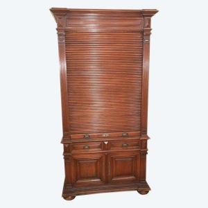 19th Century Notary's Cabinet With Curtain