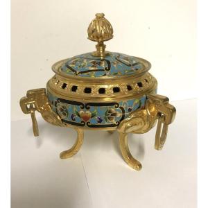 Alphonse Giroux Cloisonné Enamel Perfume Burner