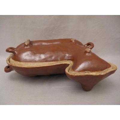 Terrine Mold Terracotta Art Pppulaire XIX Century