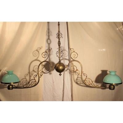 Large Billiard Chandelier Two Oopalines XIX