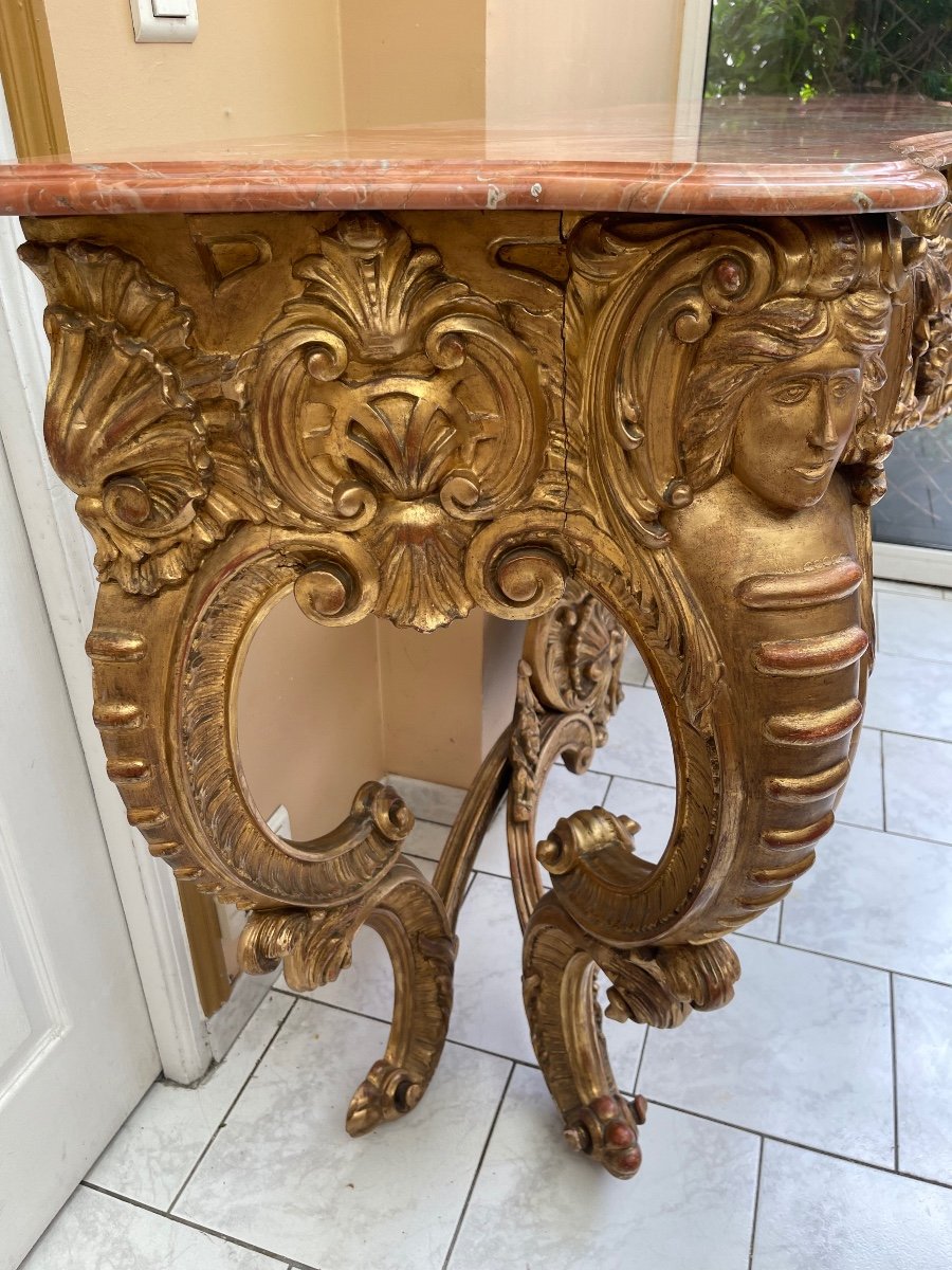 Large Console In Golden Wood 19th-photo-3