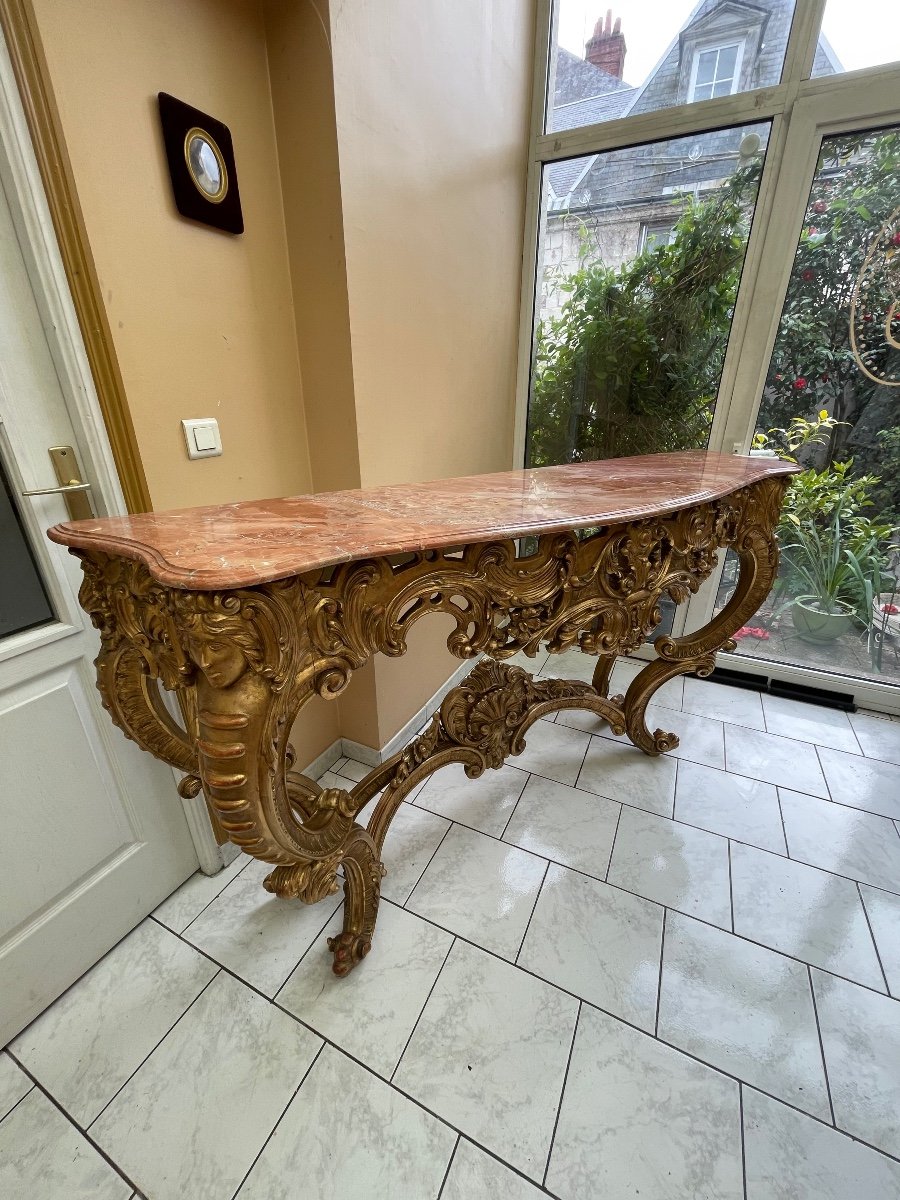 Large Console In Golden Wood 19th-photo-7