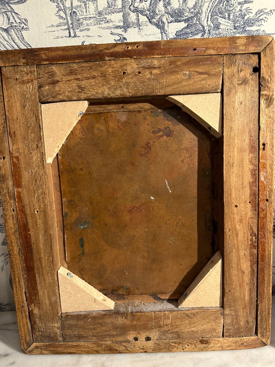 Painting On Copper End Of 17th Century Period Frame -photo-4