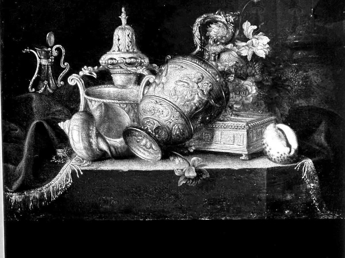 Still Life Shells And Silverware By Meiffren Conte 1630-1705-photo-4