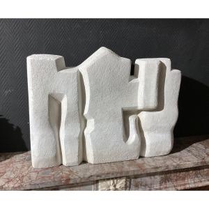 Modern Direct Cut Stone Sculpture By Robert Reichenstein 1960