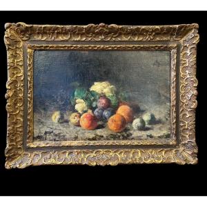 Still Life With Fruits Signed Euphemie Muraton 19th Century