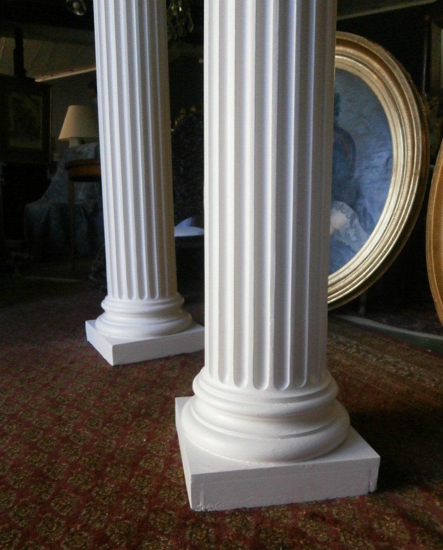 Paire De Colonne En Plâtre.-photo-2