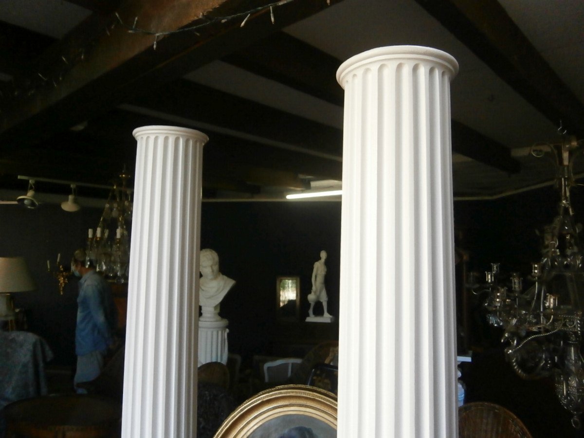 Paire De Colonne En Plâtre.-photo-4