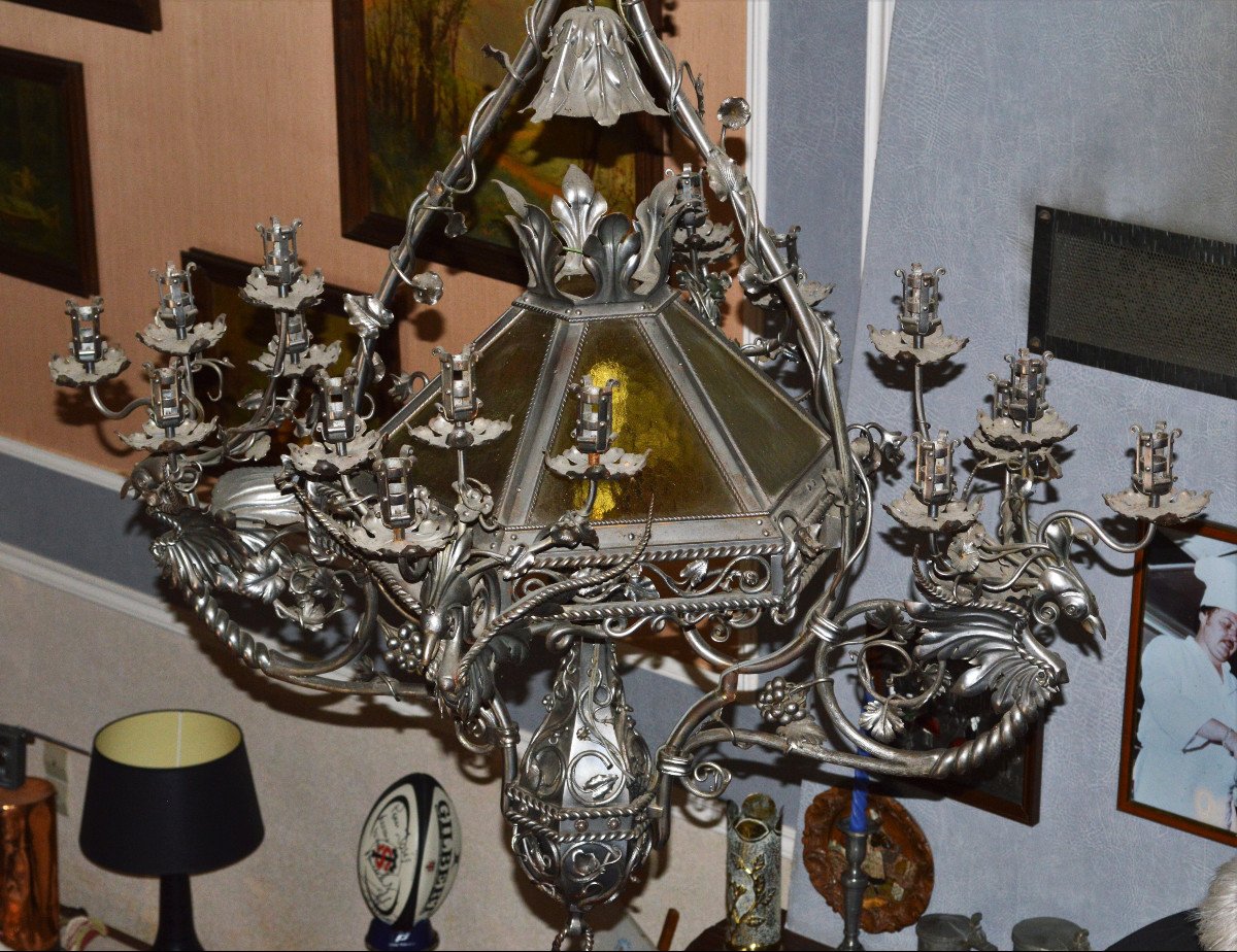 Large Neo-gothic Chandelier.-photo-4