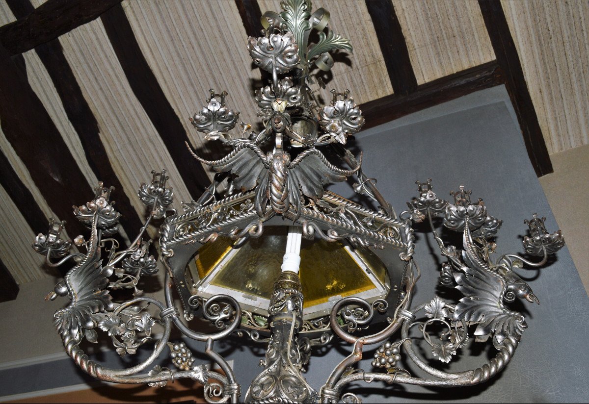 Large Neo-gothic Chandelier.-photo-2