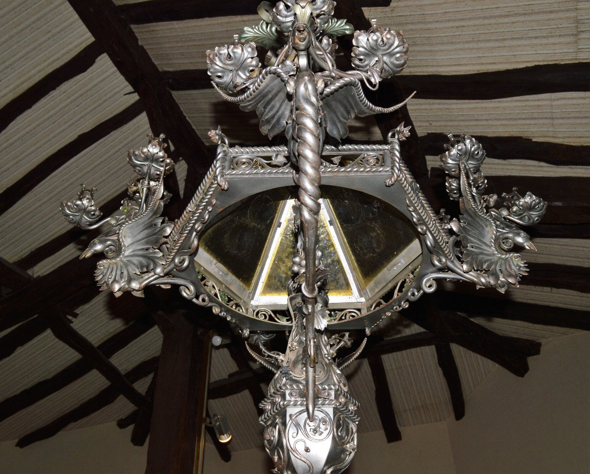 Large Neo-gothic Chandelier.-photo-3