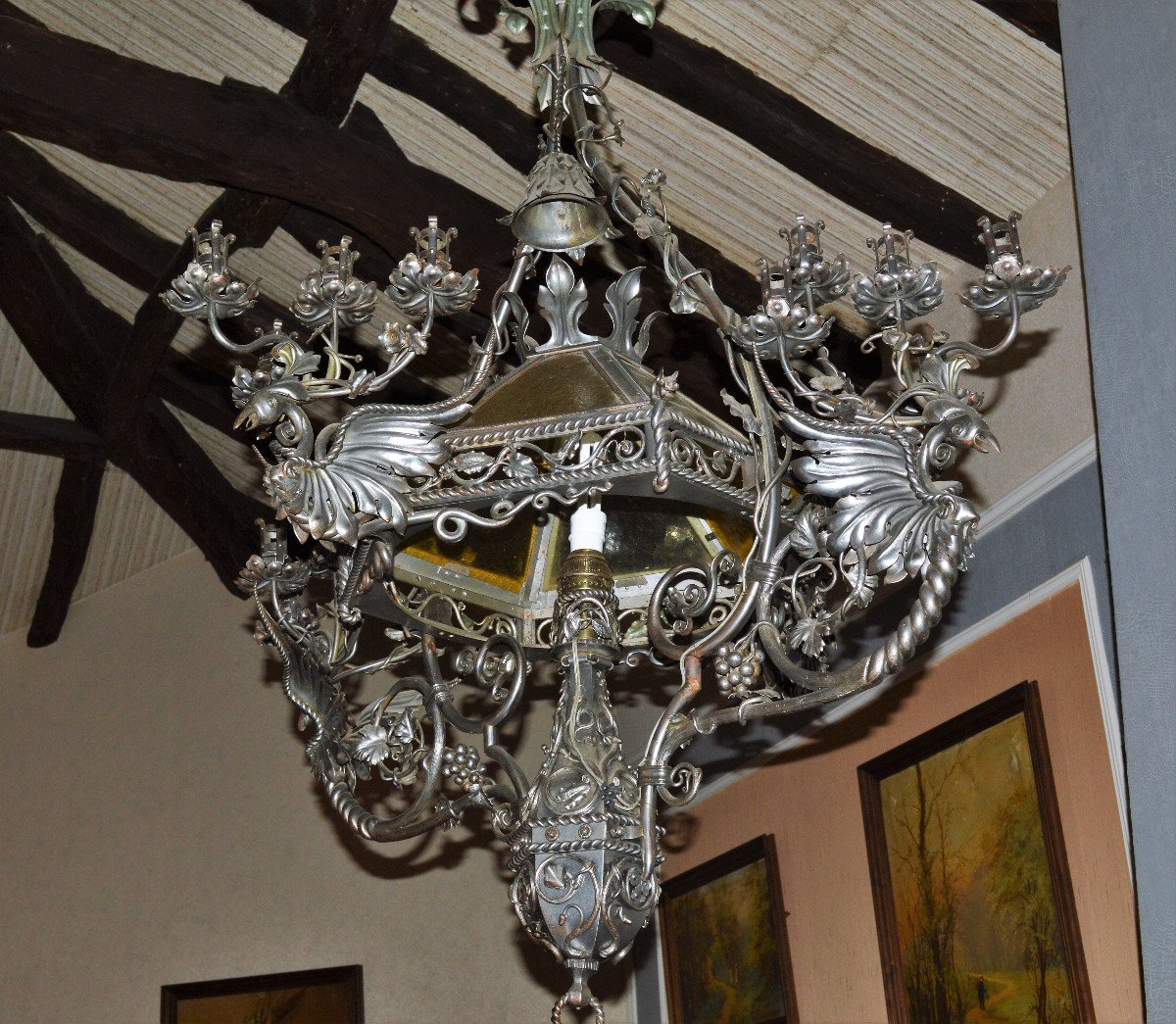 Large Neo-gothic Chandelier.