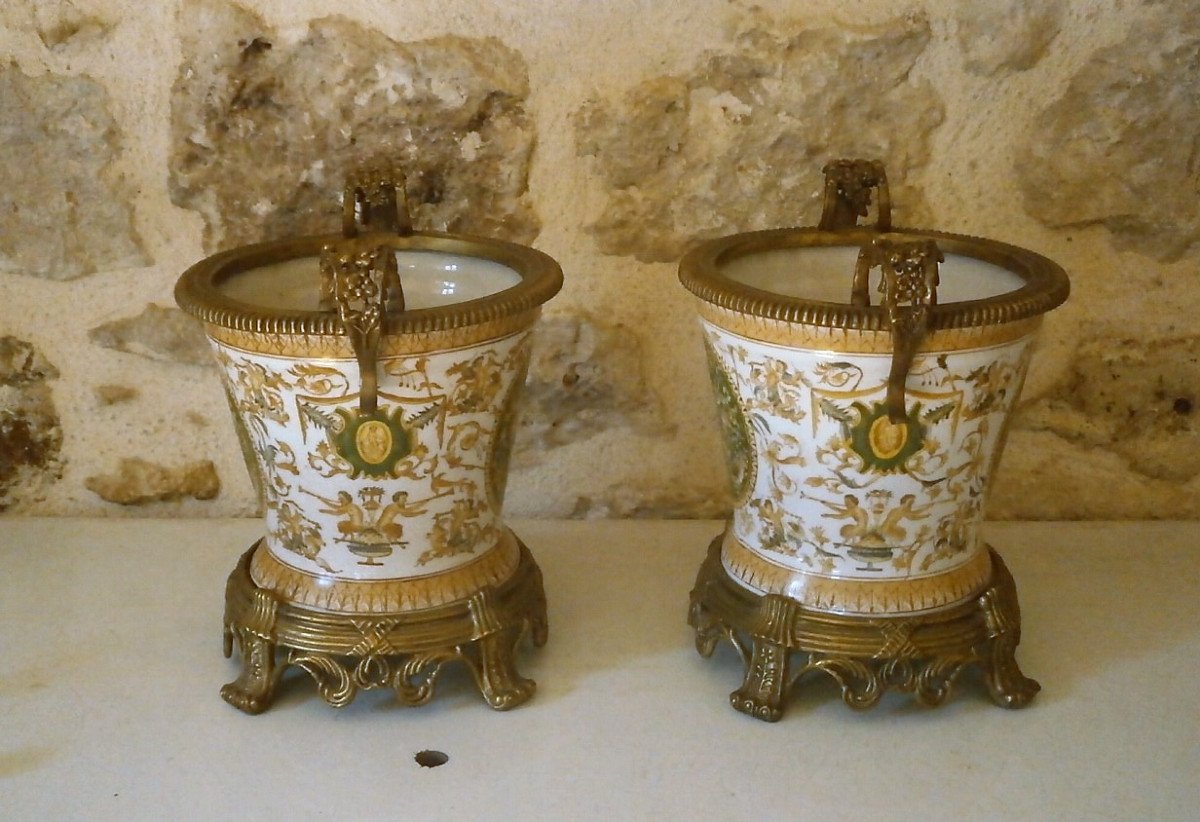 Pair Of Cache Pots In Ceramic.-photo-2