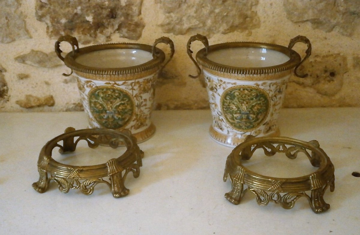 Pair Of Cache Pots In Ceramic.-photo-8