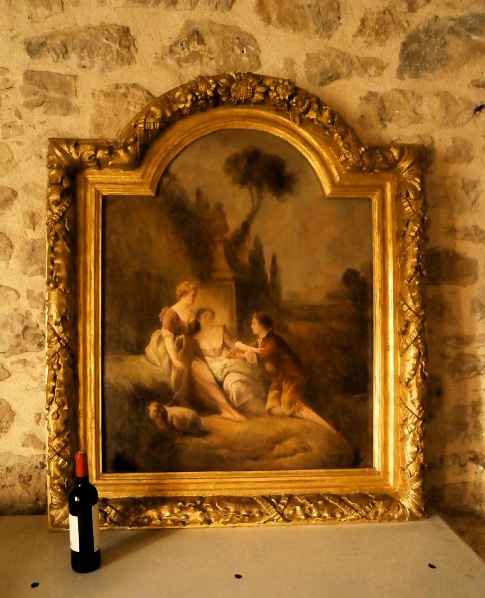 Grand Tableau Hauteur 135 Cm Scène Pastorale