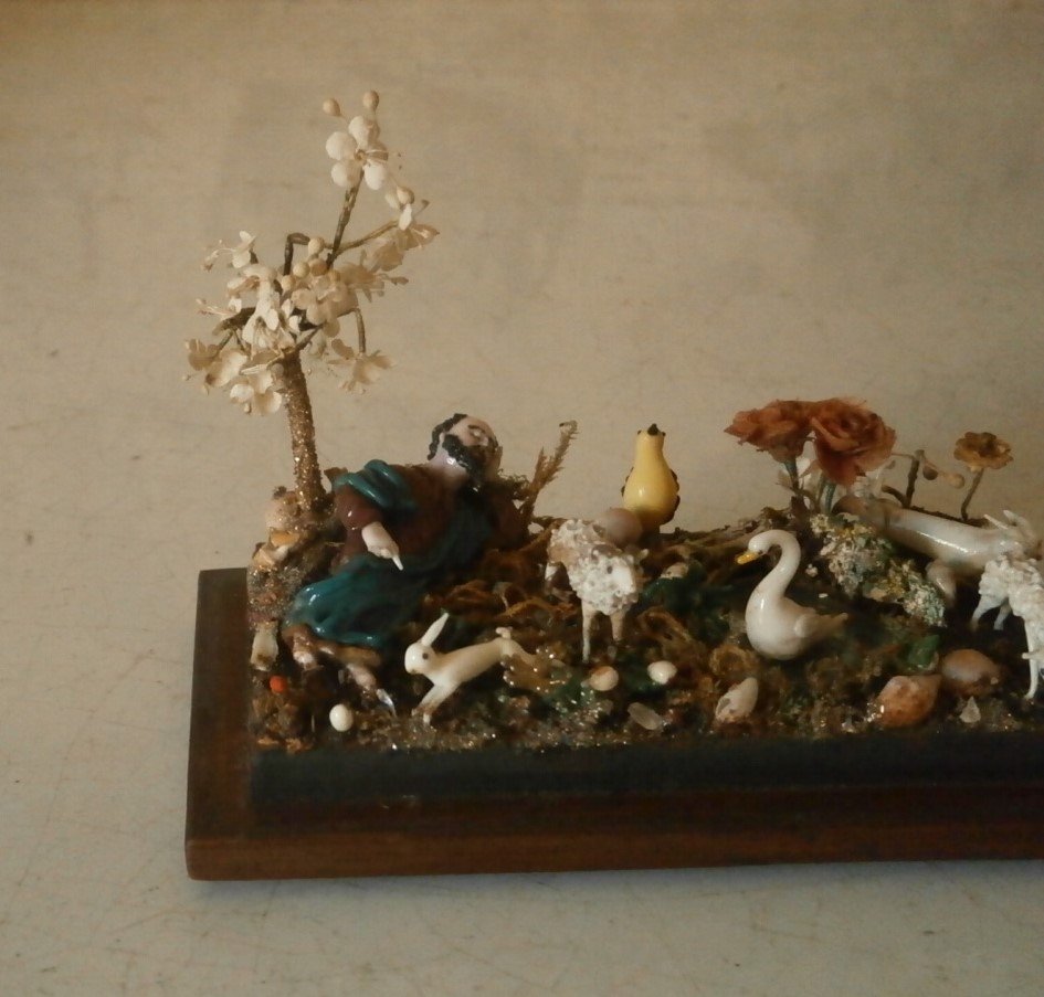 Diorama In Spun Glass From Nevers.-photo-1