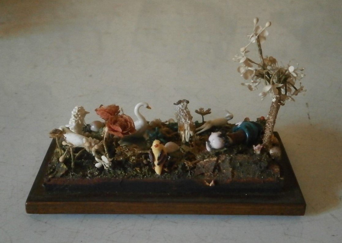 Diorama In Spun Glass From Nevers.-photo-3