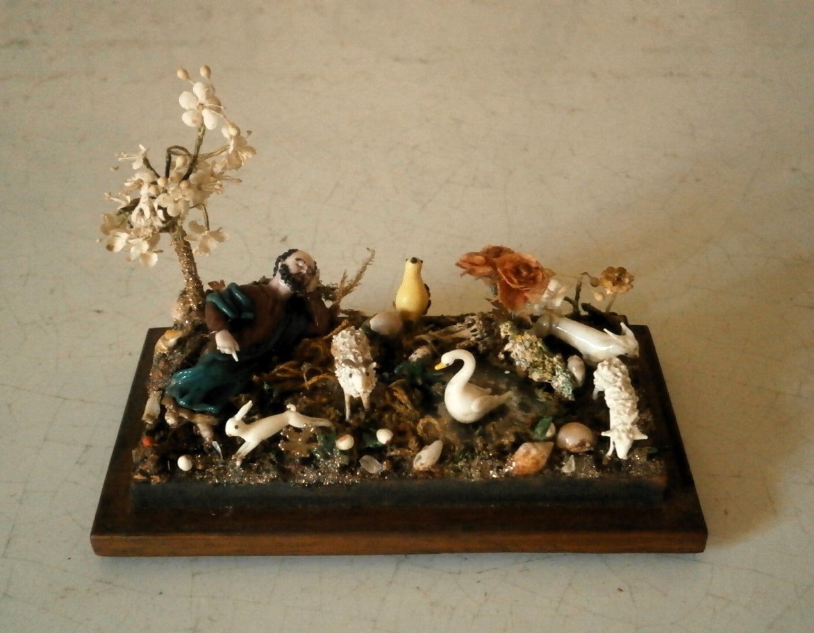 Diorama In Spun Glass From Nevers.