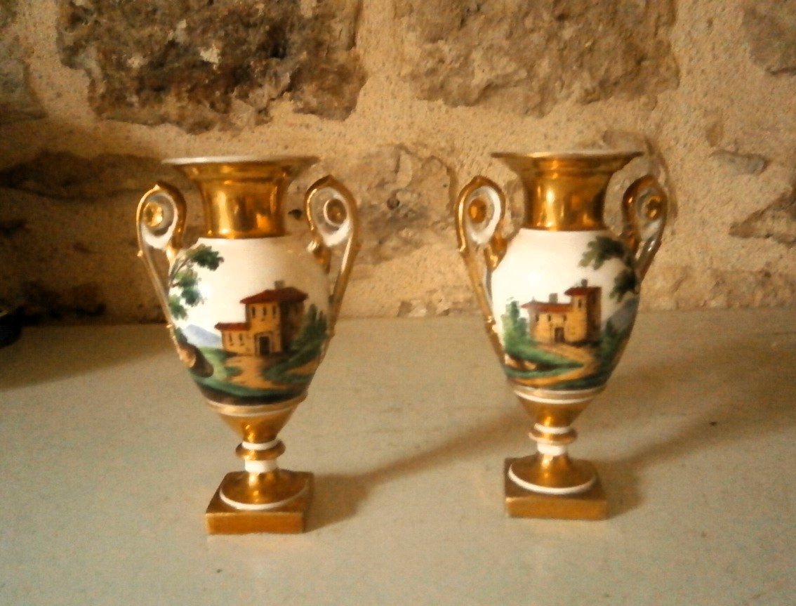 Paire De Vase En Porcelaine.-photo-2