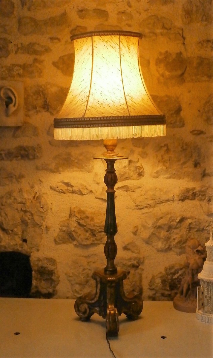 Candle Holder Mounted In Lamp.-photo-3