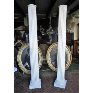 Pair Of Column In Plaster.