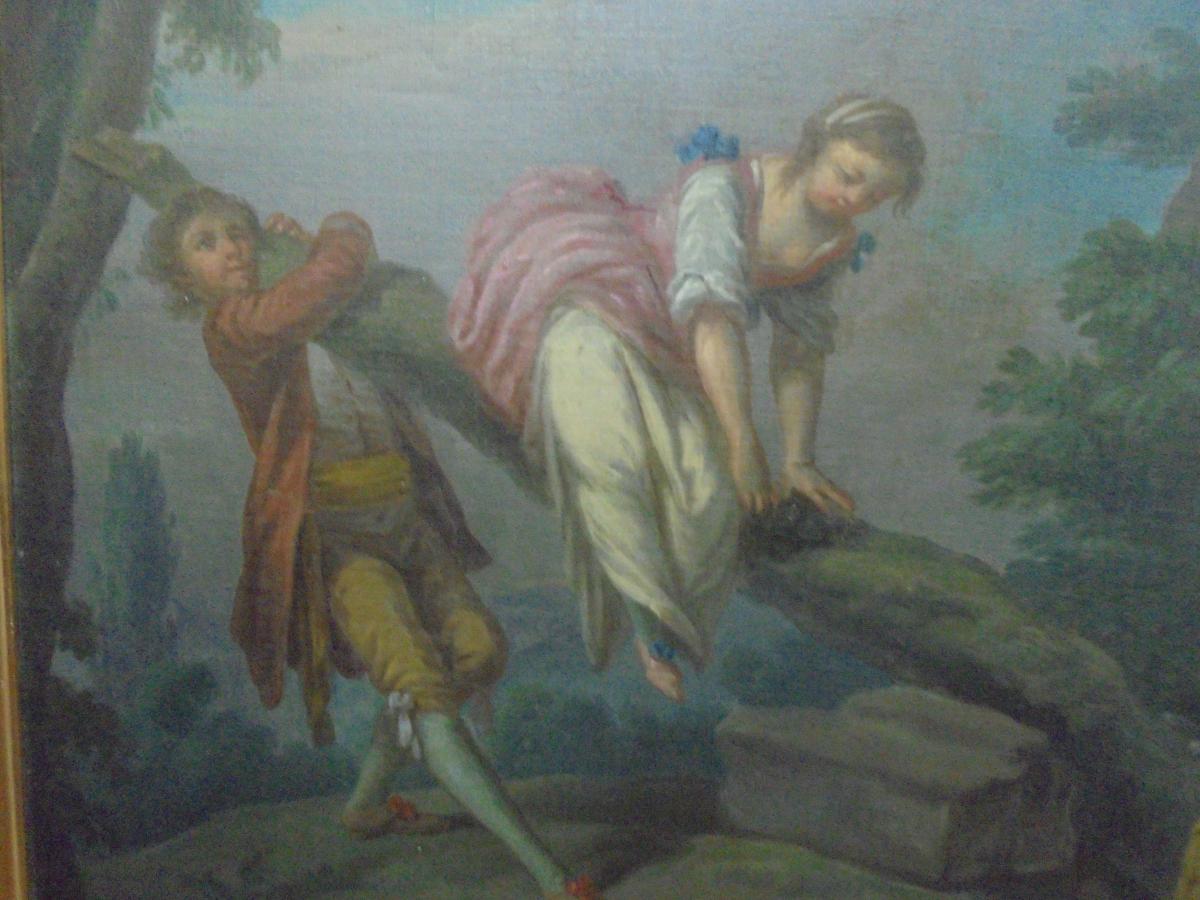 Peinture école française d'époque XVIIIème siècle-photo-2