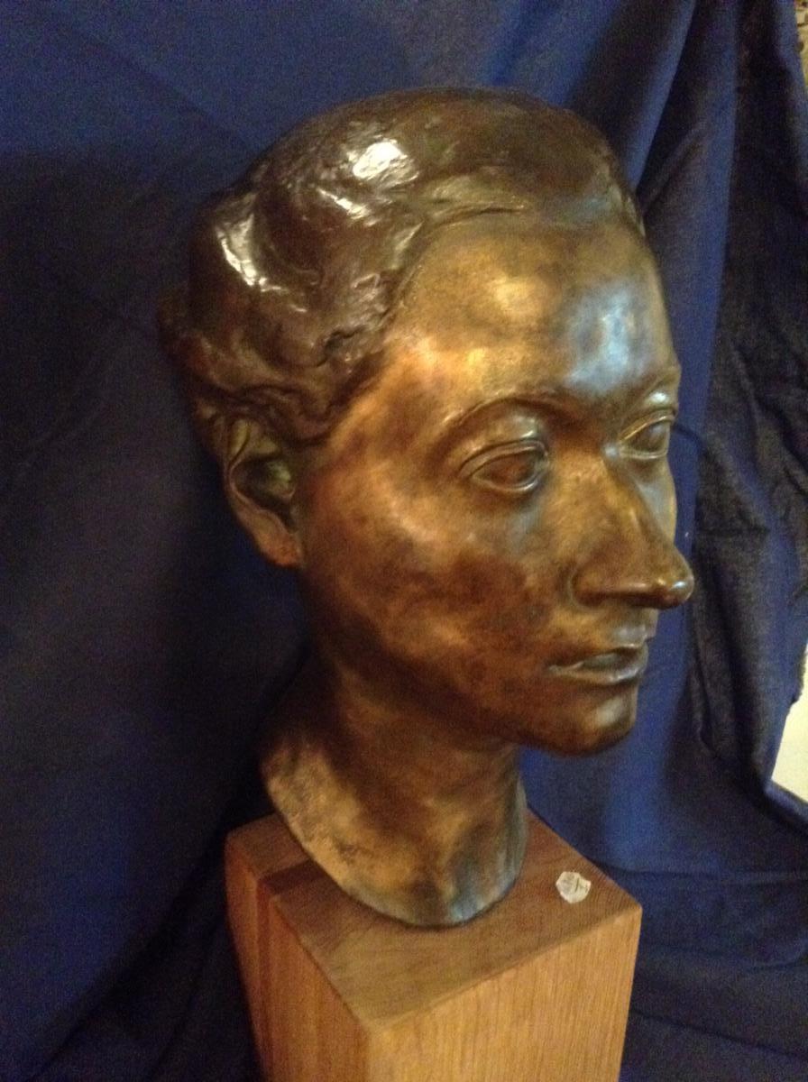 Tête De Femme En Bronze, Années 1940 Par René Hetzer-photo-2