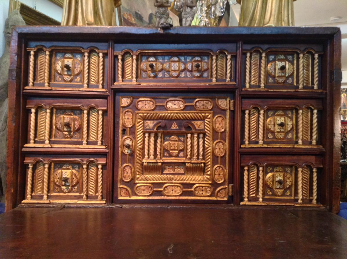 Cabinet Bargueno Walnut First Time From The Eighteenth Century