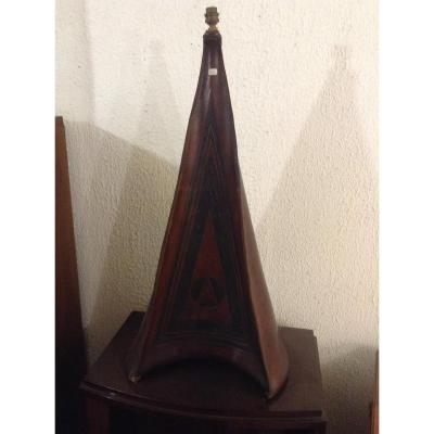 Rare Masonic Lamp Stand Leather