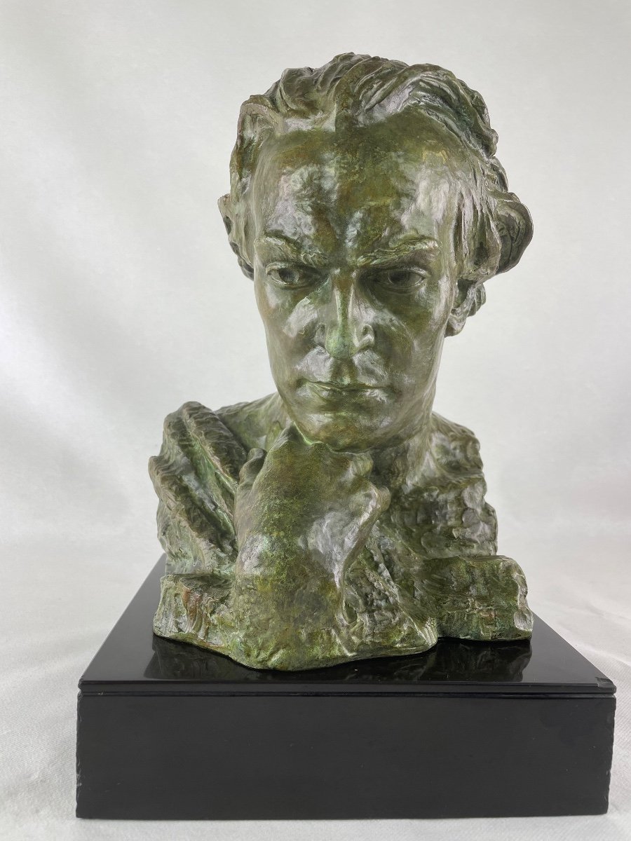 Sculpture Bronze Jean Mermoz-photo-2