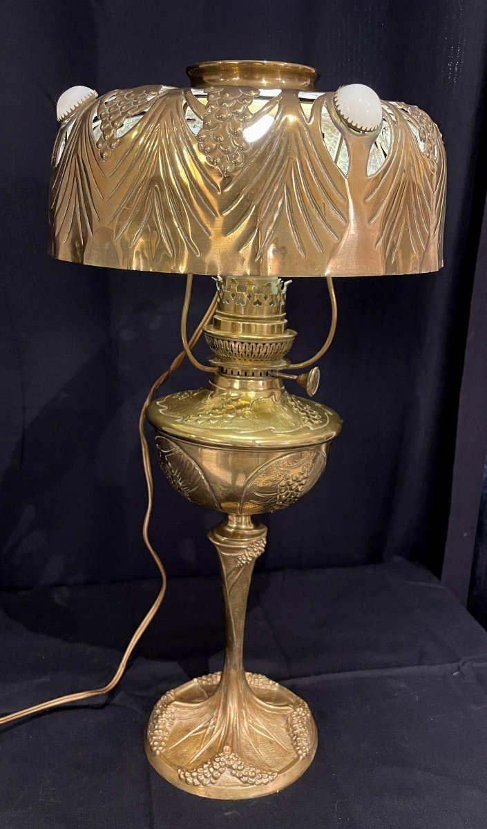 Lampe Art Nouveau Signée Leleu.g 