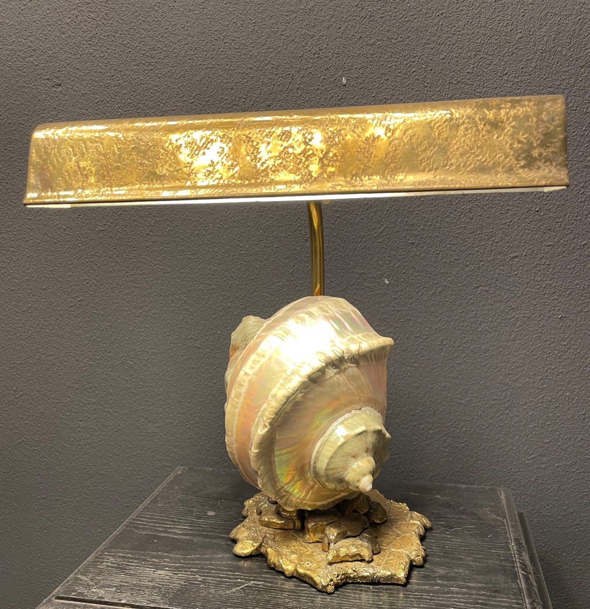 Bronze And Shell Desk Lamp