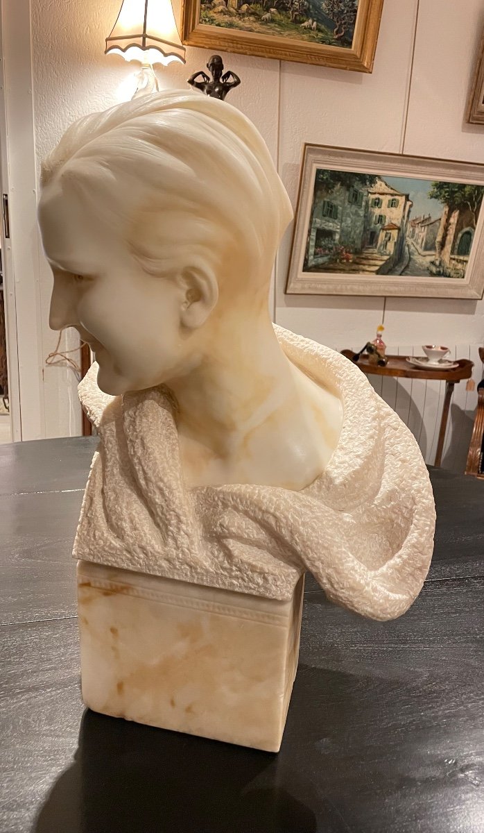 Alabaster Sculpture Giusto Viti “the Boy”-photo-4