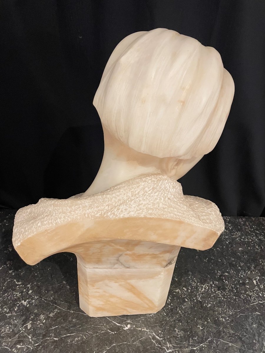 Alabaster Sculpture Giusto Viti “the Boy”-photo-3