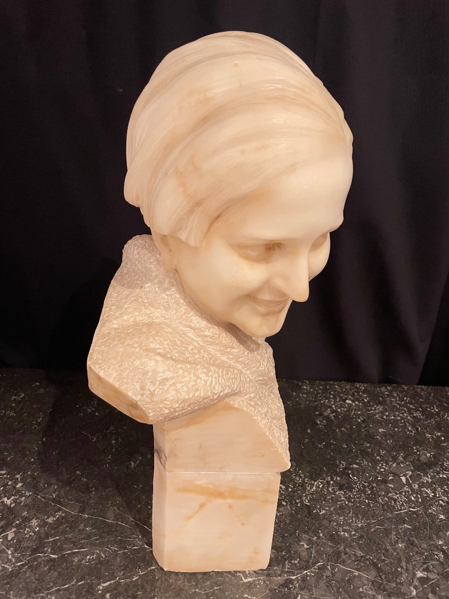 Alabaster Sculpture Giusto Viti “the Boy”