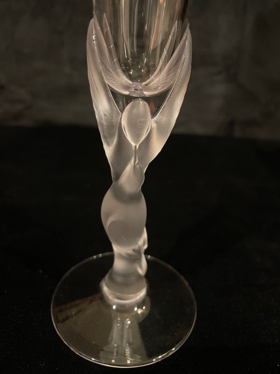 6 Champagne Flutes “snow Doves” Igor Karl Fabergé.-photo-4