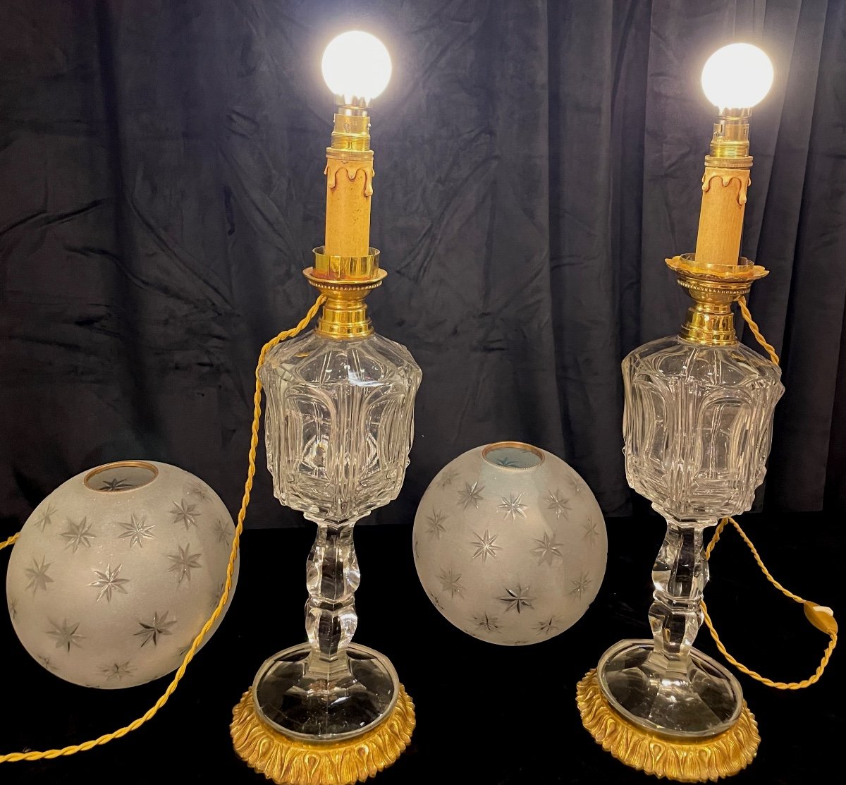 Pair Of Crystal Lamps -photo-5