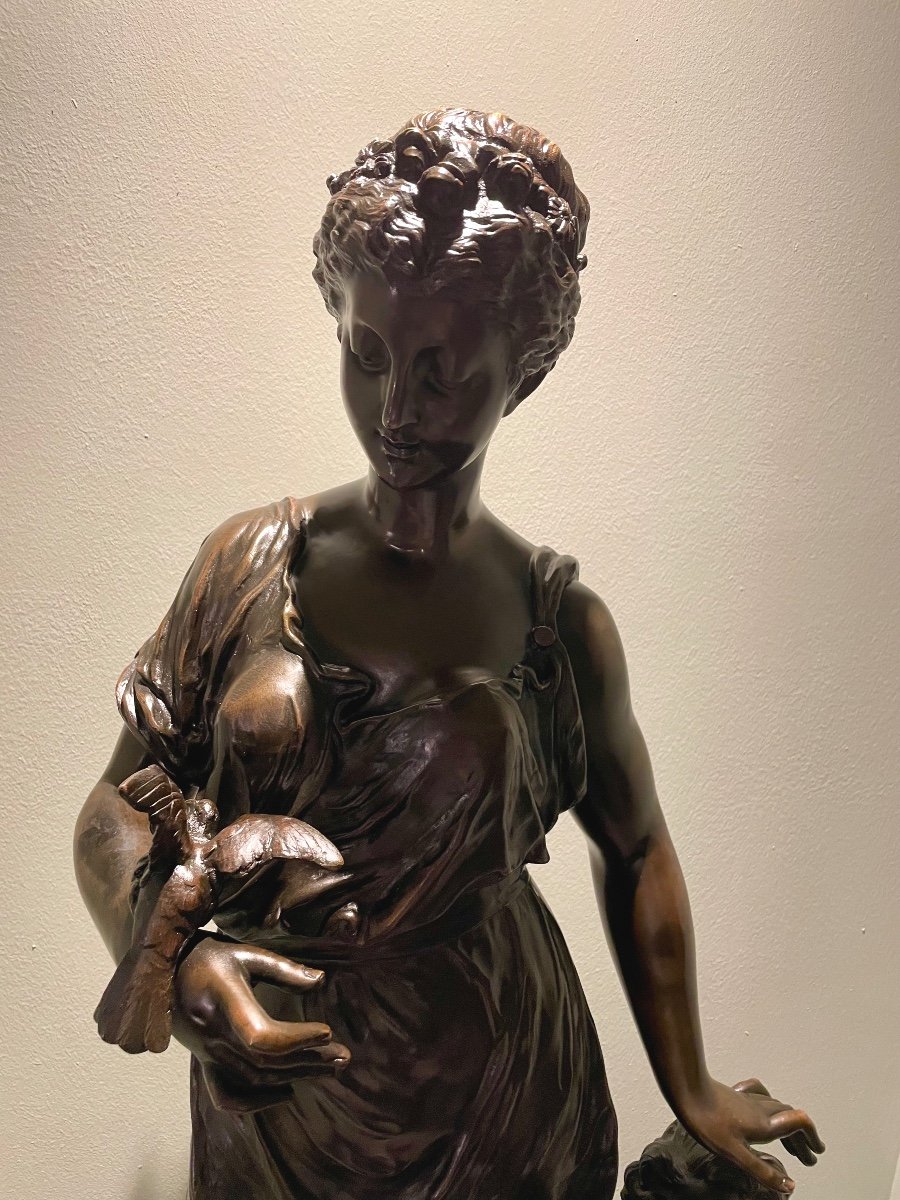 Large Bronze Sculpture “allegory Of Spring”-photo-3