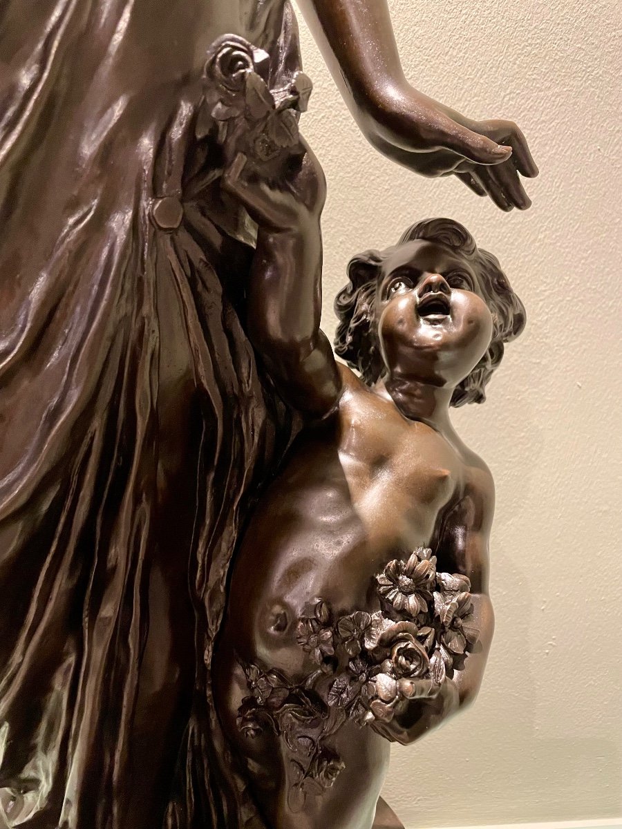 Large Bronze Sculpture “allegory Of Spring”-photo-4