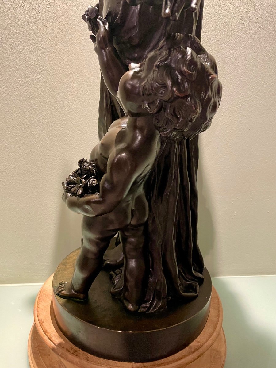 Large Bronze Sculpture “allegory Of Spring”-photo-5