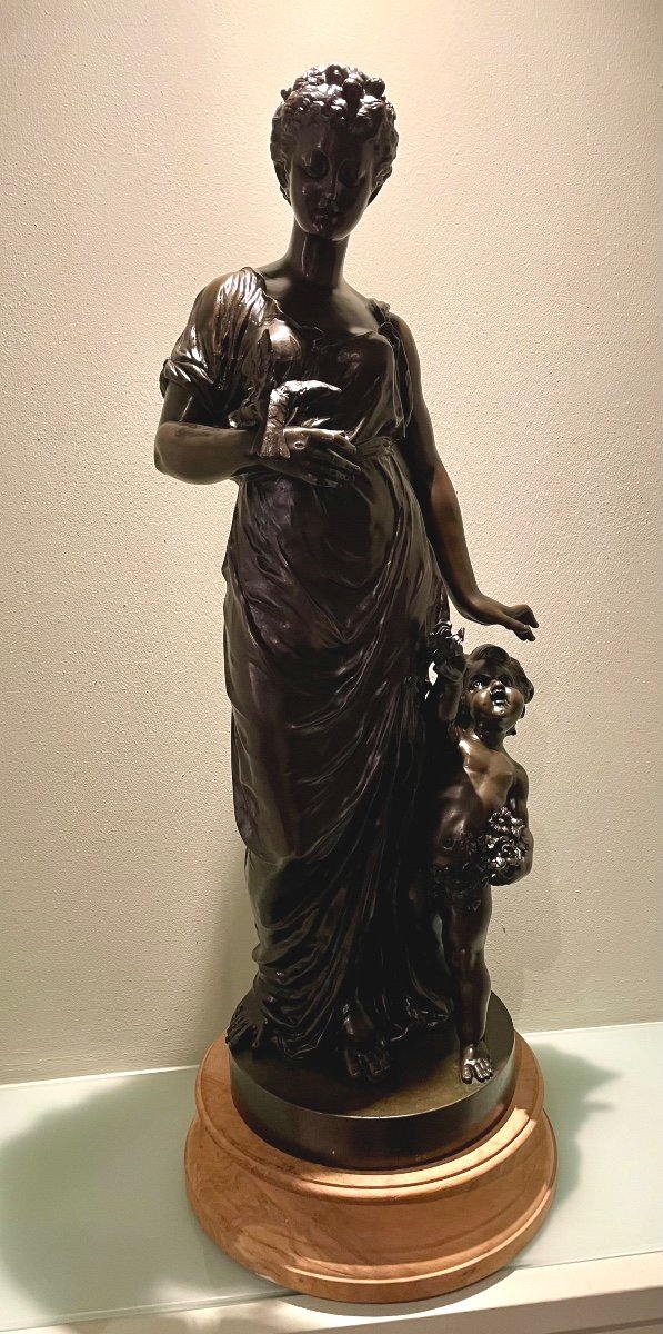 Large Bronze Sculpture “allegory Of Spring”