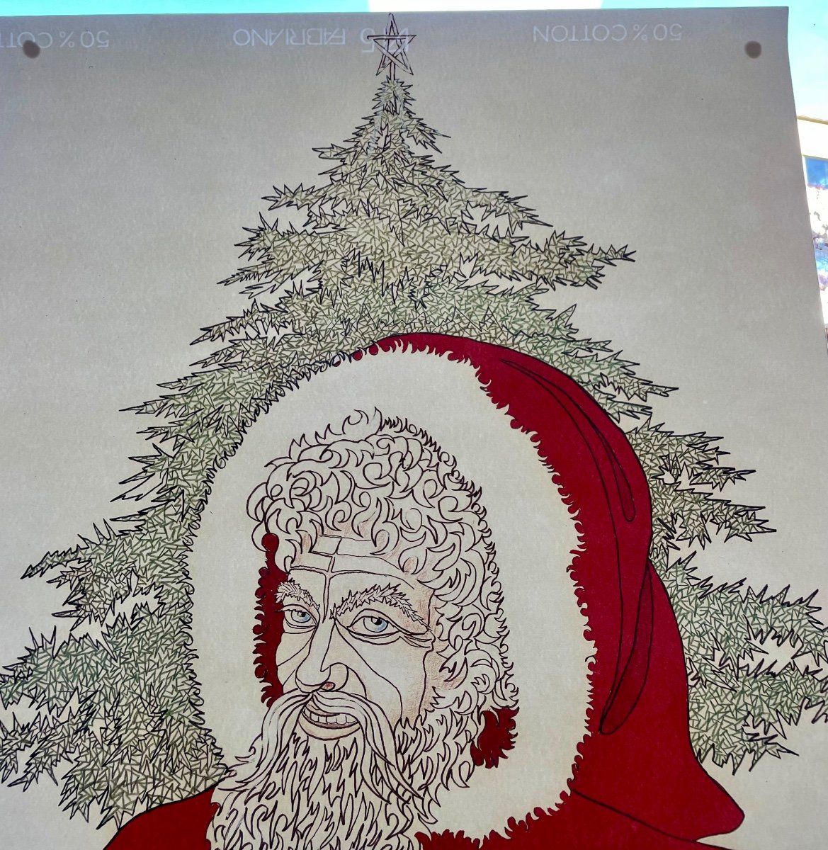 Lithograph Jean Marais “santa Claus”-photo-4