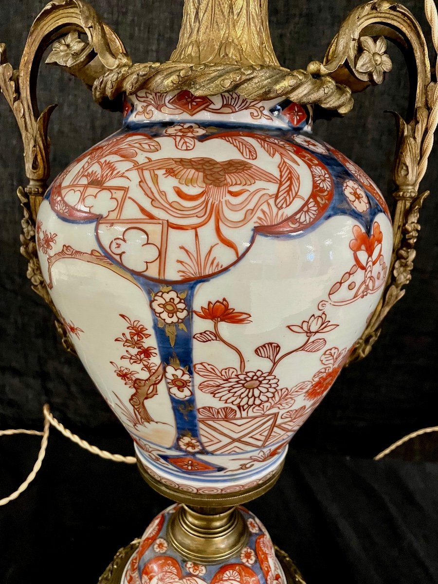 Paire De Grandes Lampes Imari -photo-3