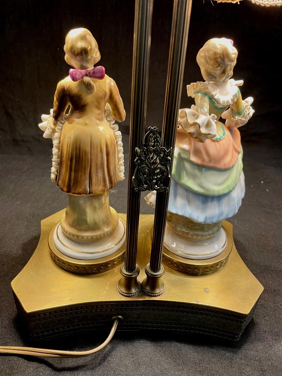 Lampe Romantique 2 Personnages Porcelaine-photo-8