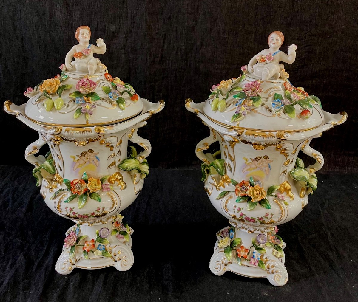 Cappodimonte Porcelain “pot Pourris” Trim-photo-8