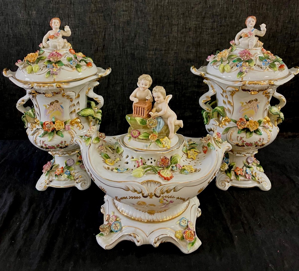 Cappodimonte Porcelain “pot Pourris” Trim