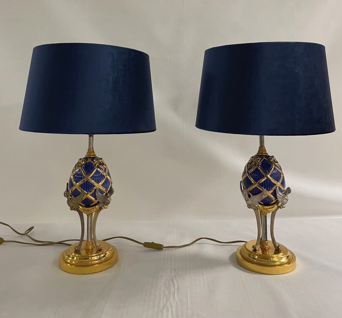 Paire De Lampes Igor Carl Fabergé Oeuf