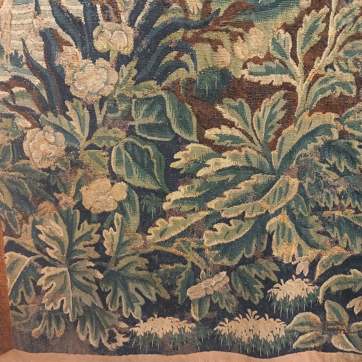 Tapisserie d'Aubusson, "verdure" d'époque 18ème. -photo-4