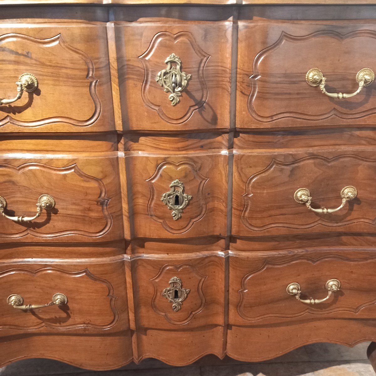 "crossbow" Chest Of Drawers, Walnut, Provence 18th Century.-photo-5