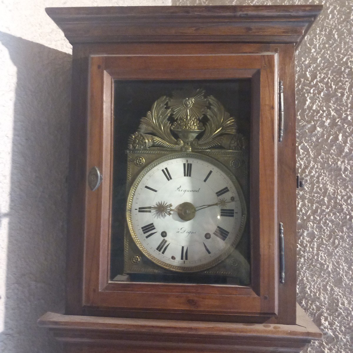 Horloge de parquet en noyer, époque 19ème. Etat de marche.-photo-4